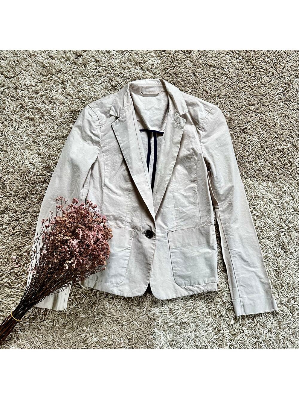 Armani Exchange Cream Single Button Casual Blazer Jacket Women’s Size 2